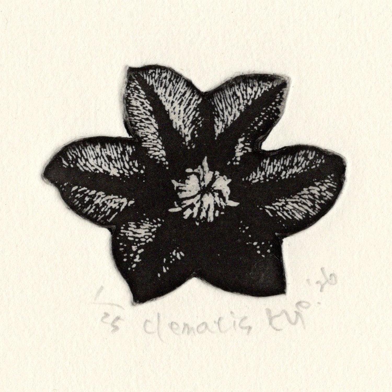 版画ゆうびん no.37 'clematis'(銅版画) | 3枚目