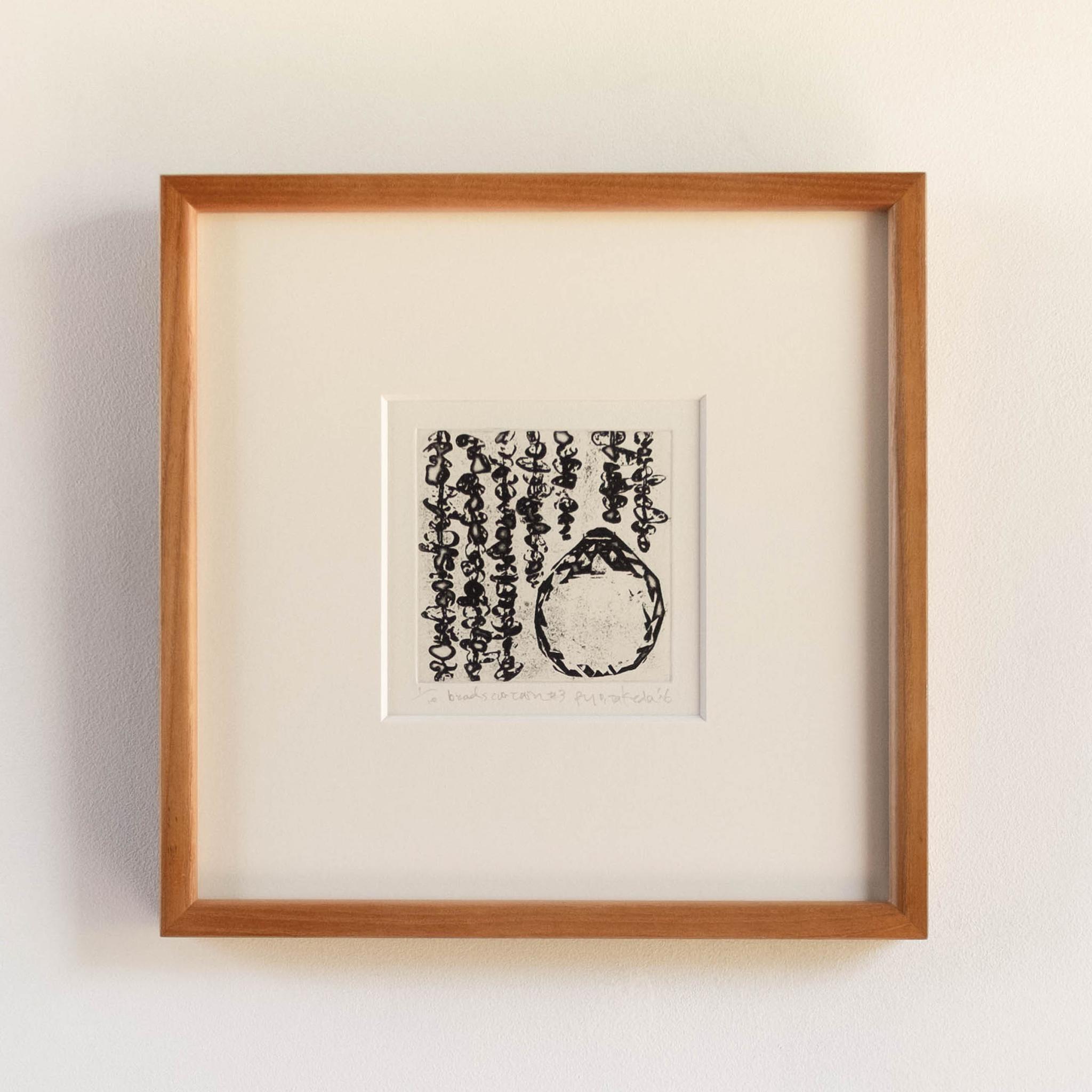 銅版画 "beads curtain#3"(額装)1枚目の画像