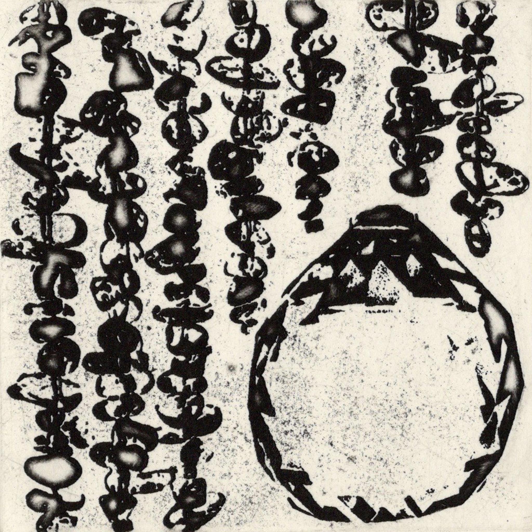 銅版画 "beads curtain#3"(額装) | 2枚目