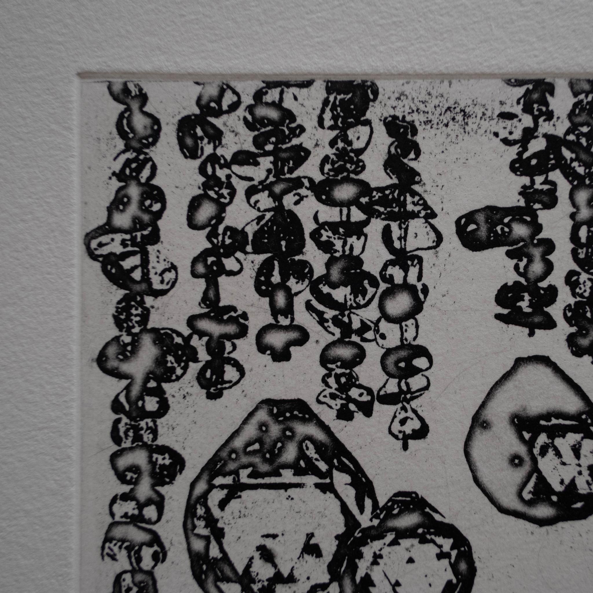 銅版画 "beads curtain#4"(額装) | 3枚目