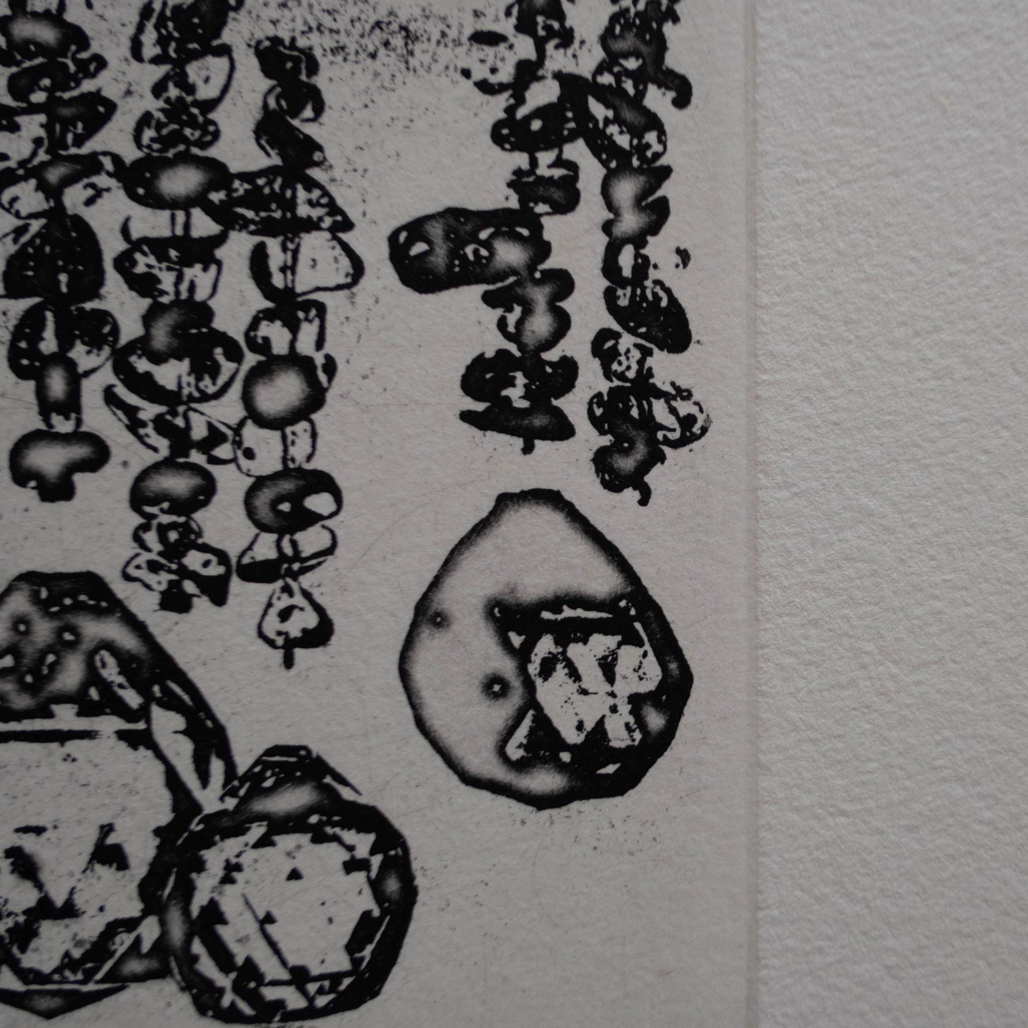銅版画 "beads curtain#4"(額装) | 5枚目