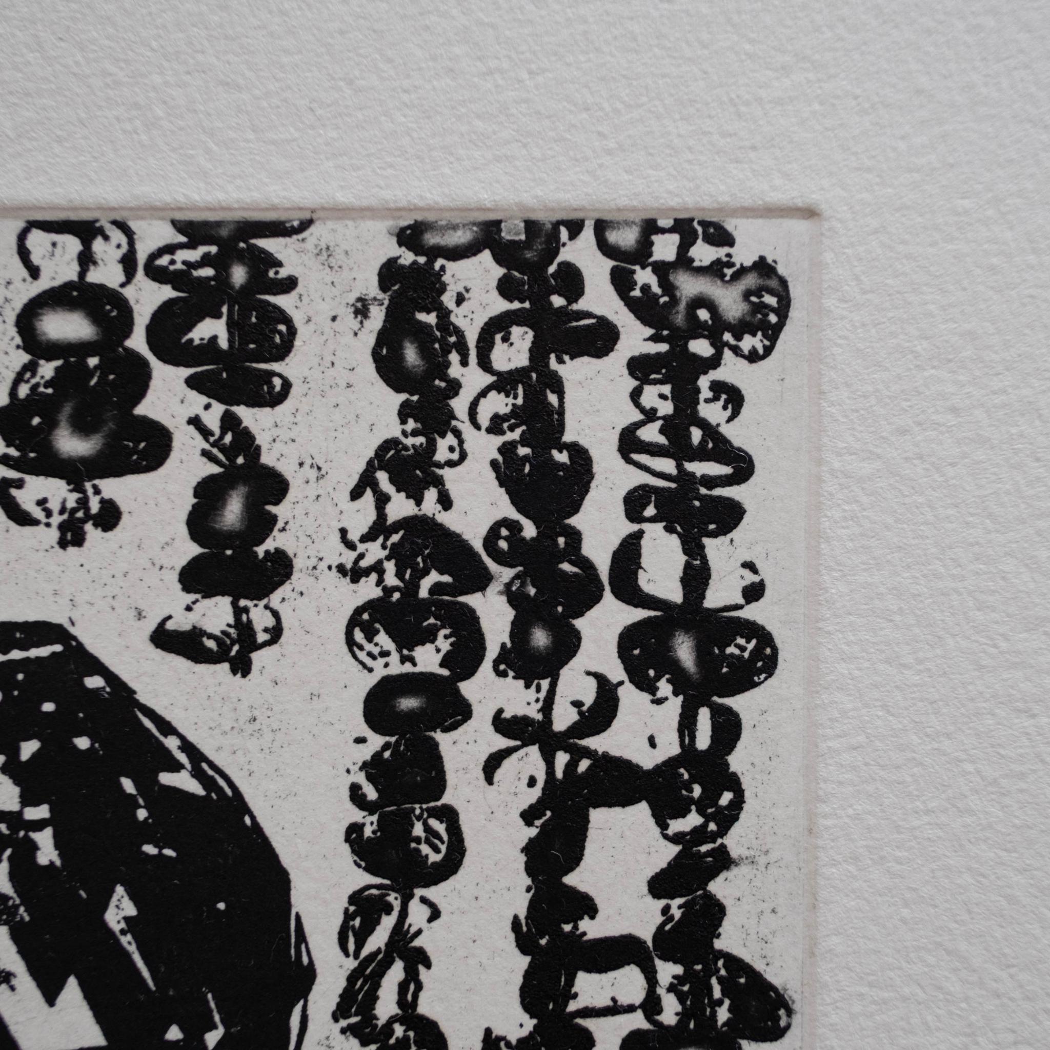 銅版画 "beads curtain#5"(額装) | 4枚目