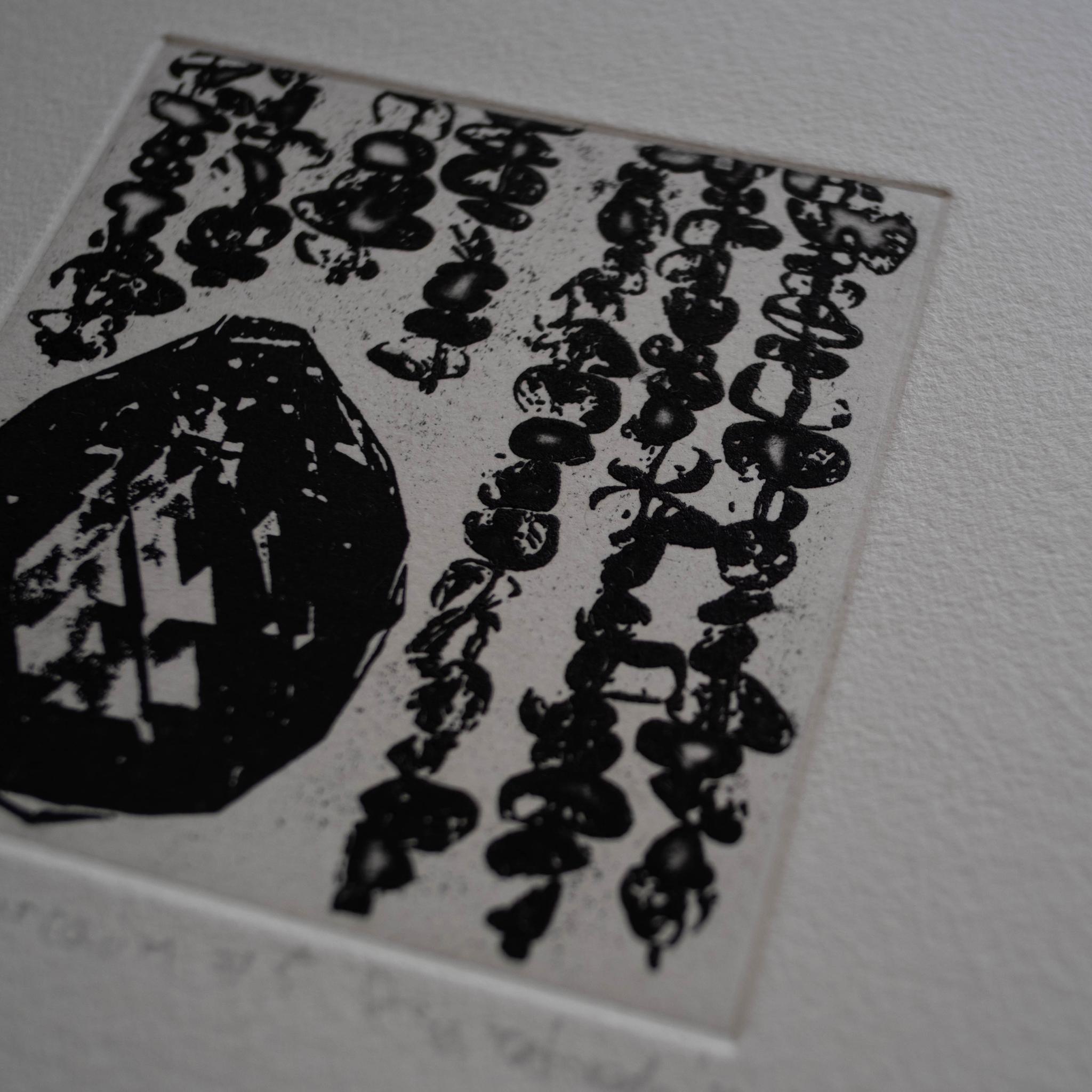 銅版画 "beads curtain#5"(額装) | 5枚目
