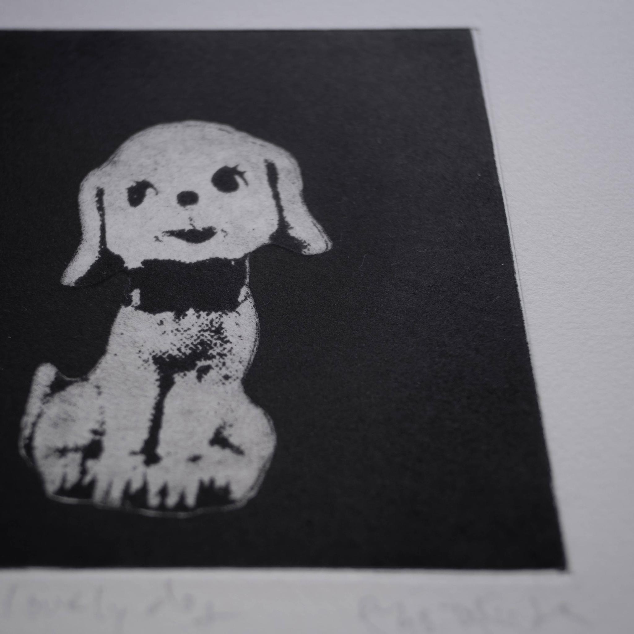 版画 "lovely dog"(額装) | 4枚目